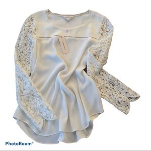 REBECCA TAYLOR long sleeved lace blouse